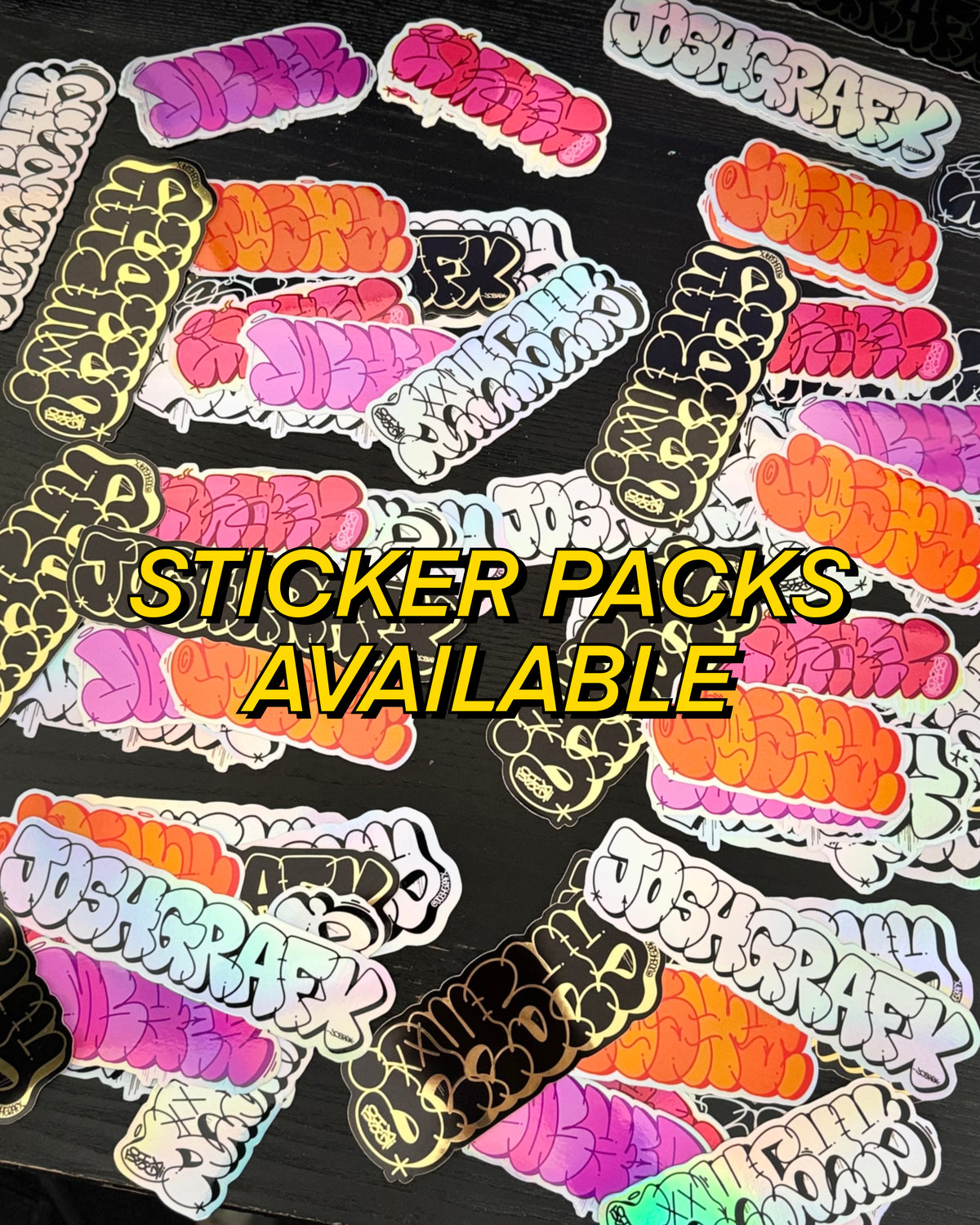 JOSHGRAFX 2024 holographic graffiti sticker pack