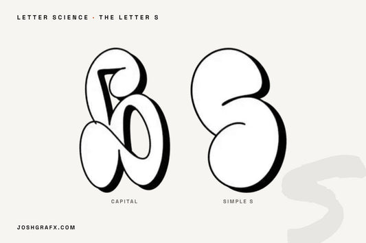 The graffiti letter S drawn as throw-up characters by JOSHGRAFX
