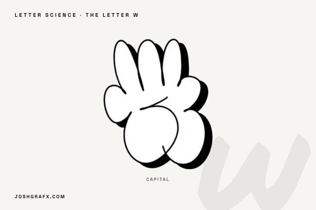 The graffiti letter W drawn as throw-up characters by JOSHGRAFX