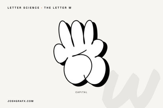 The graffiti letter W drawn as throw-up characters by JOSHGRAFX