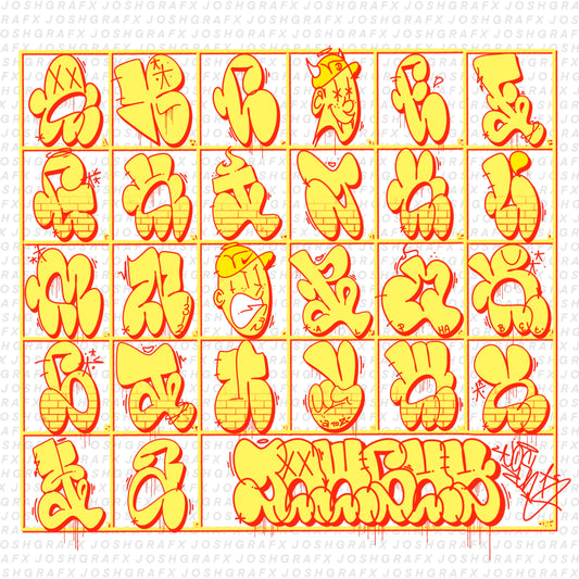 2026 Original Graffiti Throw-Up Letter Stamp Pack by JOSHGRAFX