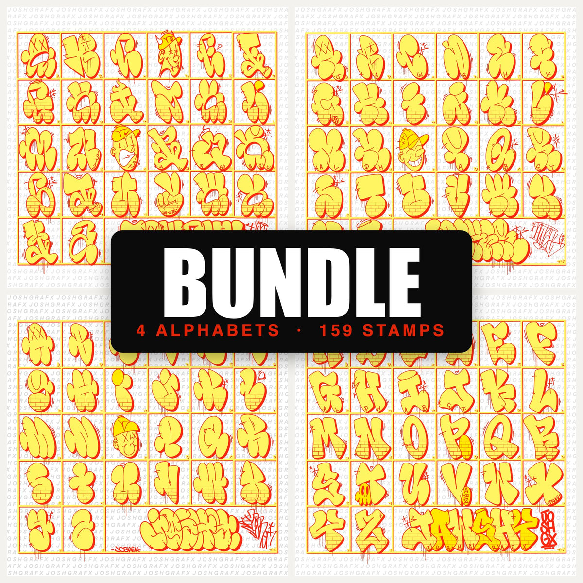 The Complete 2026 Alphabet Bundle — Original, Classic, Simple and Straight Letter. 4 alphabets, 159 stamps.
